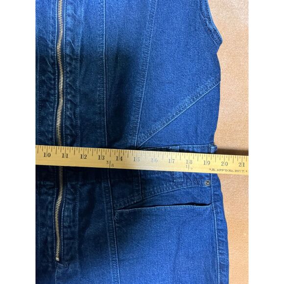 Universal Thread Denim Jumpsuit Sleeveless Full Zip Dark Wash Women's Size 16 - Picture 8 of 12